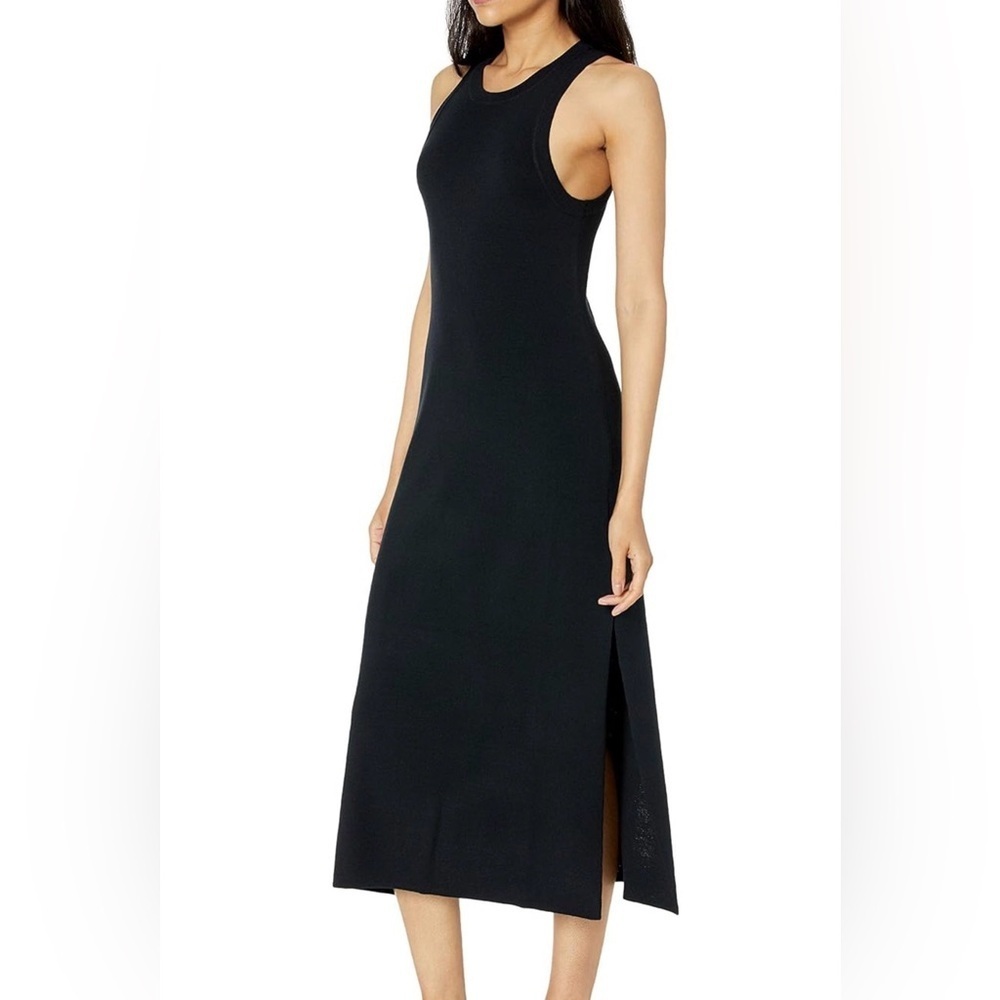 🖤 Staples by The Drop Black Midi Tank Dress – XS – Viscose/Nylon Blend
